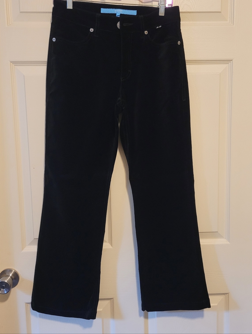 Escada Sport Kate Women  Black Velvet Straight-Leg Jeans Size 38 W.30